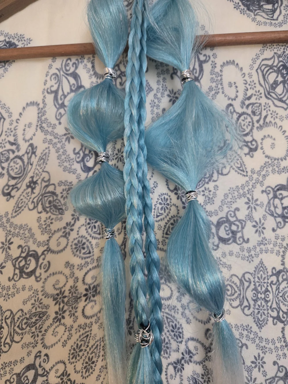 4/$15 Boho Bubble Braids Blue Hair Wrap Extensions Women Accessories